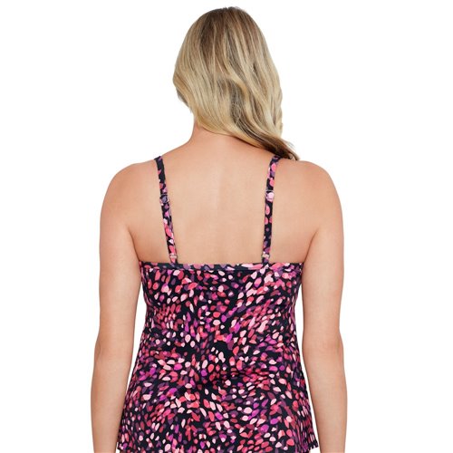 Look fabulous and confident in the Penbrooke Knot Flyaway Tankini Set! With features like adjustable straps, power mesh bra, and fixed soft cups, this set is designed to flatter any A-D cup size. Make a splash wherever you go with this tankini set that's fit for a goddess!