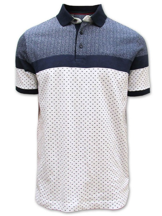 Look your best for any occasion with this Point Zero Polo Shirt. It's the perfect blend of relaxed style and contemporary sophistication - the semi-fitted cut and navy contrast rib along the collar and sleeve ends look sharp. Plus, it's printed in 3 colour bands to make you stand out! So if you're looking to make a statement, this polo is sure to up your points!