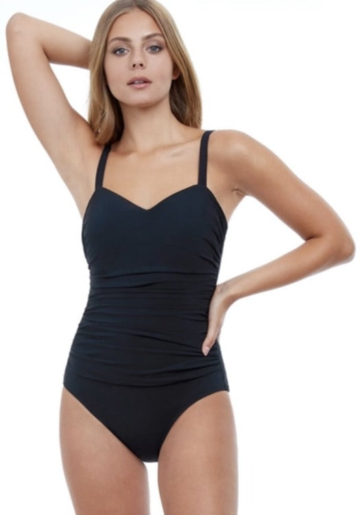  Be beach-ready in no time with the Tutti Frutti D-Cup One Piece! Enhance your profile with slimming ruching and foam soft cups for a second-skin fit that supports and flatters. With its adjustable straps, tummy control, and hook-and-eye closure, this swimsuit will make waves anywhere. Flaunt the perfect silhouette - it's sure to be the only one-piece you'll ever need!     ETT2D19