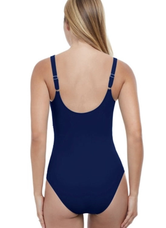 Make a splash in our Twist Front Surplice One Piece! Whether you're taking a dip in the pool or relaxing by the beach, you'll feel sleek, sculpted, and totally supported in our lycra second-skin fabric with sleek ruching, molded soft cups, and tummy control. Trust us, you won't want to miss out on this fashion-meets-function swimsuit—it's sure to become a top favorite in your collection!     ETT2009