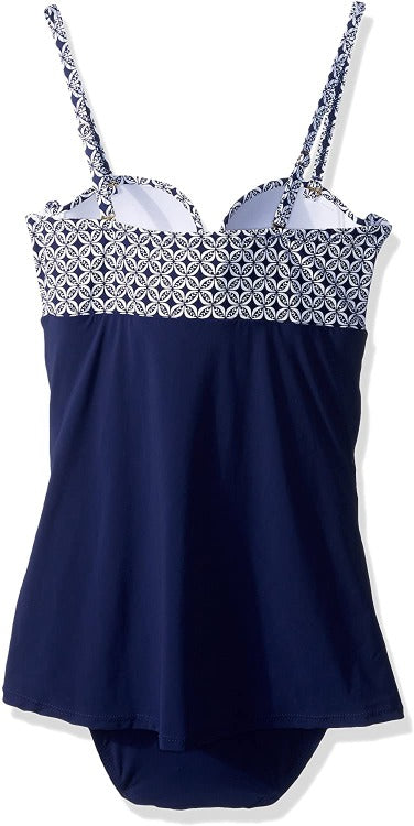 Make a splash in this stylish bandeau swim dress from Christina! Its flattering construction and ruching on the sides make all your curves look their best. Plus, the molded cup and side boning provide extra support for A-C cup gals, and adjustable straps can be removed for a strapless look - you got it, girls! Now roll up to the pool and show off your swerves!
