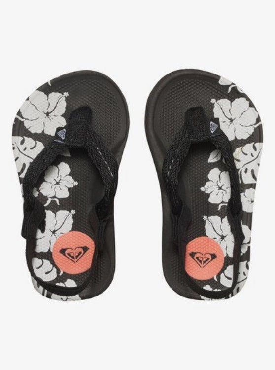Let your kiddo explore the world in comfort with Roxy's TW Volcano Slingback Kids Sandal! Perfect for the adventurous spirit, these flip flops have a polyester webbing upper, molded EVA footbed, arch support, and textured insole for a comfy ride no matter where their journey takes them. Zoom, zoom!    ARLL100046