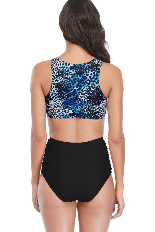 Looking for a swimsuit with a sporty, ‘gram-worthy vibe? Look no further than this High Neck Sporty Bikini Set! The full coverage top and high-waisted bottoms give you the coverage you want, while the girly prints and racer back style make it just as cute as can be. It’s the perfect suit for tweens, teens and anyone who loves an on-trend look (up to a D cup, of course!) - so don’t wait to make a splash!