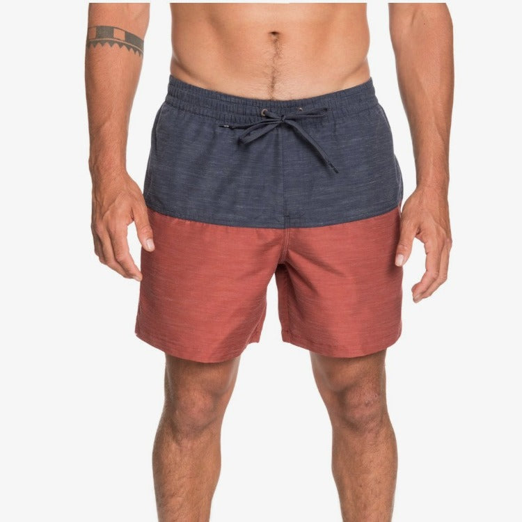 Step up your warm-weather style game with Quiksilver's Reverse Threads 17" Volleys! Crafted from a soft, ultra-stretchy fabric, these shorts feature a totally unique two-block design that will keep you comfortably stylish no matter the occasion. Plus, convenient side-entry and back pockets mean you can take everything you need! Look sharp and feel fresher-than-ever in these rad reverse threads.     EQYJV03661