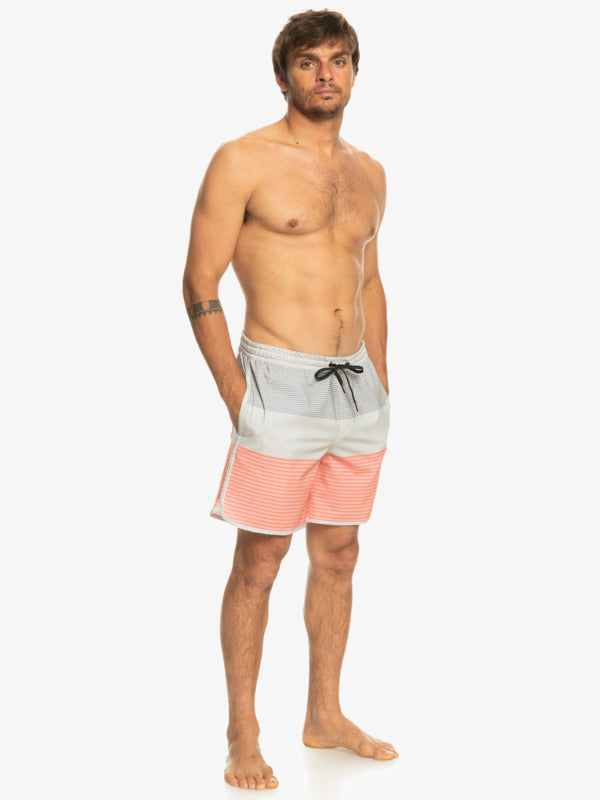 Feel unstoppable in the Surfsilk Tijuana 17" Volley shorts, made with a luxuriously soft 4-way stretch recycled polyester elastane blend fabric. With side-entry and back pockets and a signature key-loop, your beach and pool days are ready for a splash of style! So go 'round and conquer the summer, because these shorts are as tough on the outside as they are durable on the inside!    EQYJV04013