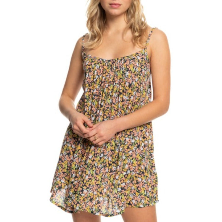 The Roxy Floral Summer Adventures Dress is the perfect lightweight dress for all your outings this season! Made of airy crinkle fabric, this mini dress has adjustable straps and a V-neck to keep you looking effortlessly chic. Whether you're headed to the market or up the heat for a summer date night, the Roxy dress is the key to looking your best!     ERJX603335