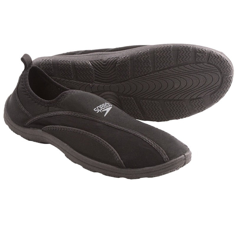 Surfwalker Water Shoes offer a secure yet comfortable fit with a stretch upper that pulls on easily. Breathable mesh material allows for air and water to flow and dries quickly, while the cushioned insole and S-TRAC™ outsole provides a no-slip grip on wet surfaces. The pull tab at the heel ensures a luxuriously effortless wear.    7491043