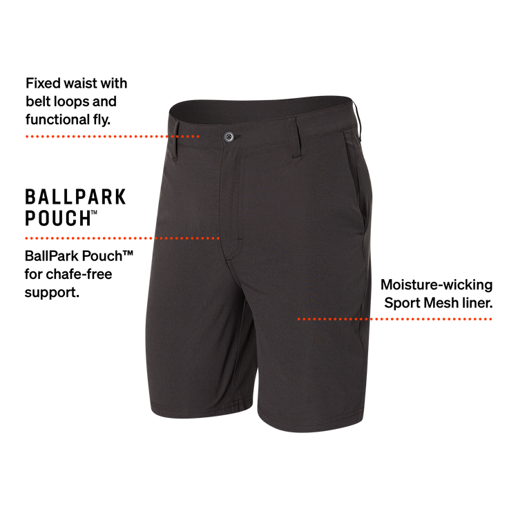Take your style from street to golf course in a snap with Saxx Go To Town 2N1 Shorts. Experience maximum comfort and versatility with a slim fit liner and standard fit shell - perfect for the golf course, swimming, and everyday wear. You'll be ready to go, make a statement, and go to town in this unique pair of shorts! So show 'em what you've got and hit the links in style.       SXSP06L_FDB