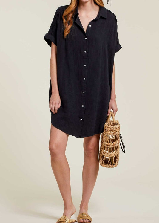 Sport Button Down Shirt Dress / Cover Up