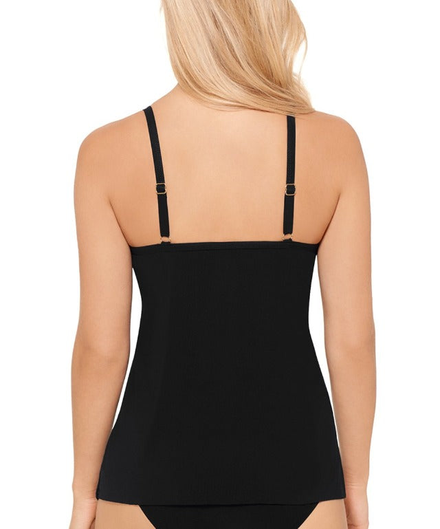 Let Christina give you the pick-me-up you've been looking for with this stunning Draped Push-Up Tankini! With an adjustable, plunging neckline, underwire, and built-in bust-enhancing technology, you'll look and feel like a million bucks. And with convertable bottoms that take you from high-waisted to mid-rise, you'll be sure to look divine! Get ready to turn heads!